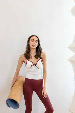 The 90s Bow Top - Ivory/Tawny