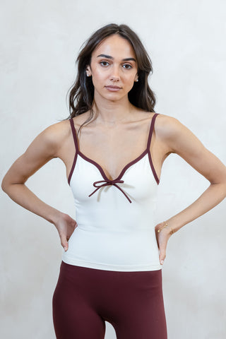 The 90s Bow Top - Ivory/Tawny
