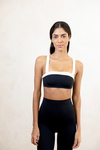The City Split Bra - Black/Ivory