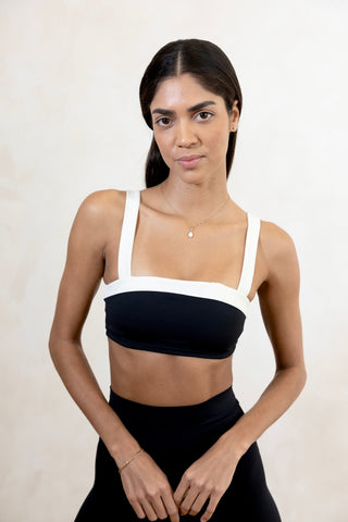 The City Split Bra - Black/Ivory
