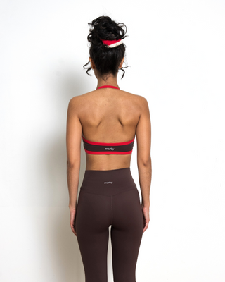 The 90s Halter Neck Bra- Espresso/Cherry
