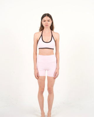 The 90s Halter Neck Bra- Pink/Espresso