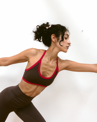 The 90s Halter Neck Bra- Espresso/Cherry
