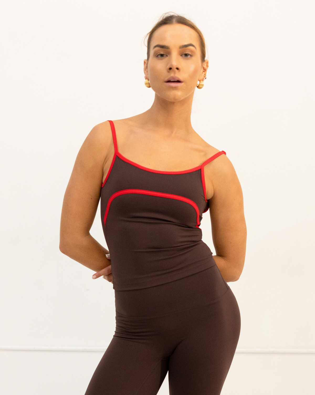 Studio 84 Tank - Espresso/Cherry