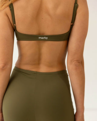The Basic Square Neck Bra - Olive