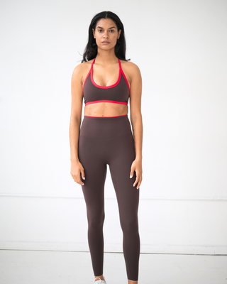 My Contrast Legging - Espresso/Cherry