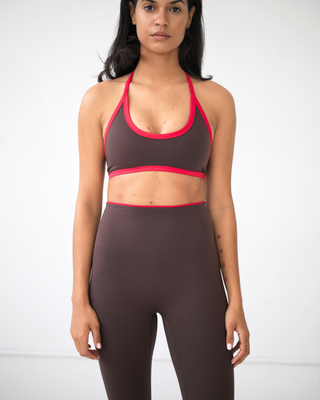 My Contrast Legging - Espresso/Cherry