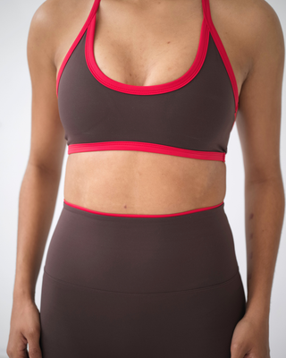 My Contrast Legging - Espresso/Cherry