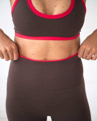 My Contrast Legging - Espresso/Cherry