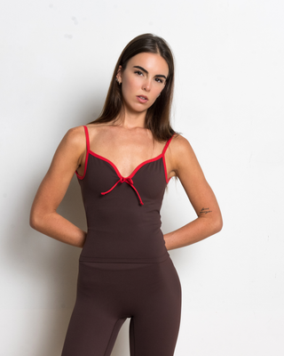 The ‘90s Bow Top - Espresso/Cherry