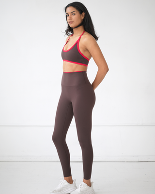 My Contrast Legging - Espresso/Cherry