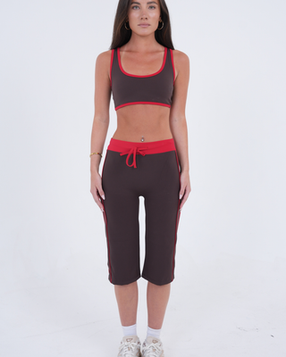 The Track Star Pants - Brown/Red