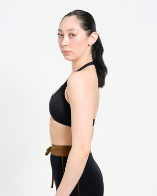 The 90s Halter Neck Bra- Black