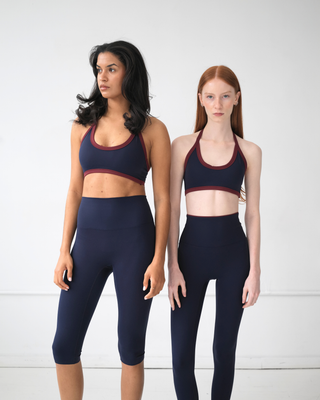 The 90s Halter Neck Bra- Tawny/Midnight