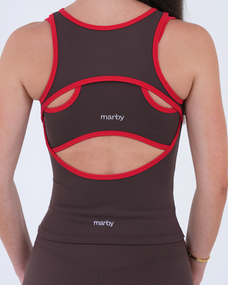 The Open Act Top - Espresso/Cherry