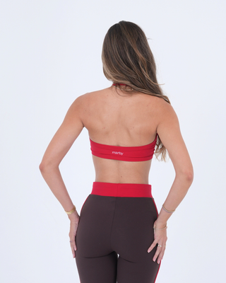 The 90s Halter Neck Bra- Red