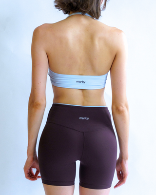 The 90s Halter Neck Bra- Slate Blue