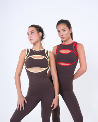 The Open Act Top - Espresso/Cherry