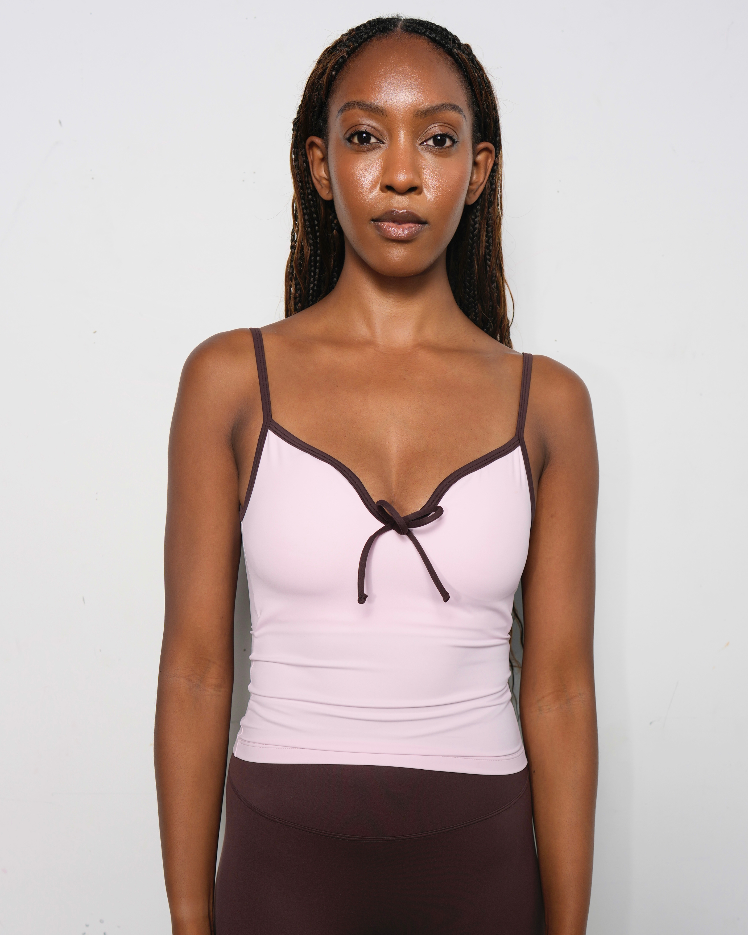 The '90s Bow Top - Pink/Espresso – Marby The '90s Bow Top - Pink/Espresso – Marby