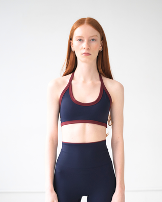 The 90s Halter Neck Bra- Tawny/Midnight