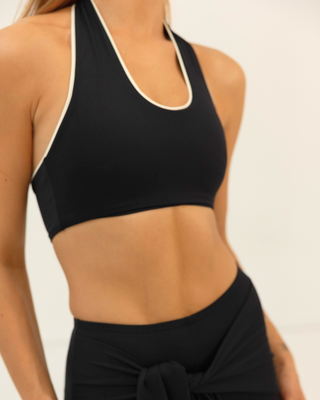 The Flatter Halter - Black/Ivory