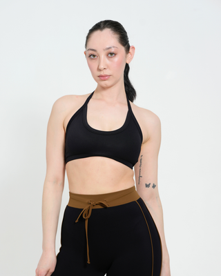 The 90s Halter Neck Bra- Black