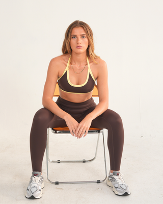 The 90s Halter Neck Bra- Butter/Espresso