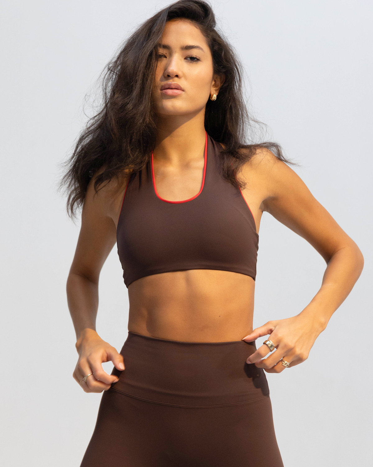 The Flatter Halter - Espresso/Cherry